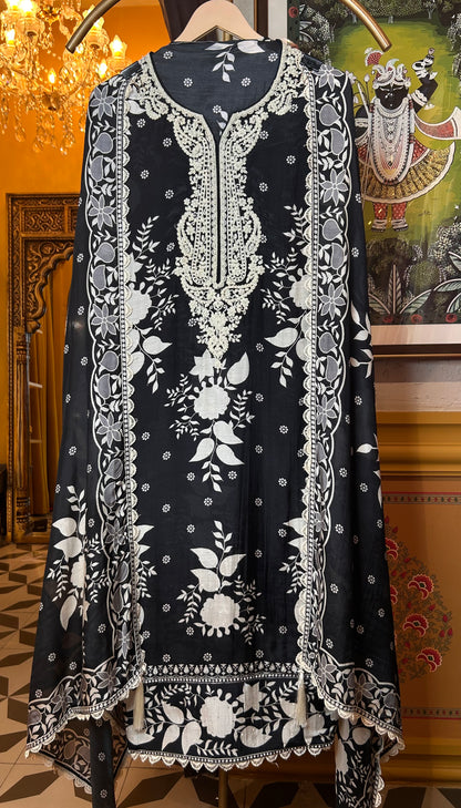 Nairiti Muslin Suit (Black)
