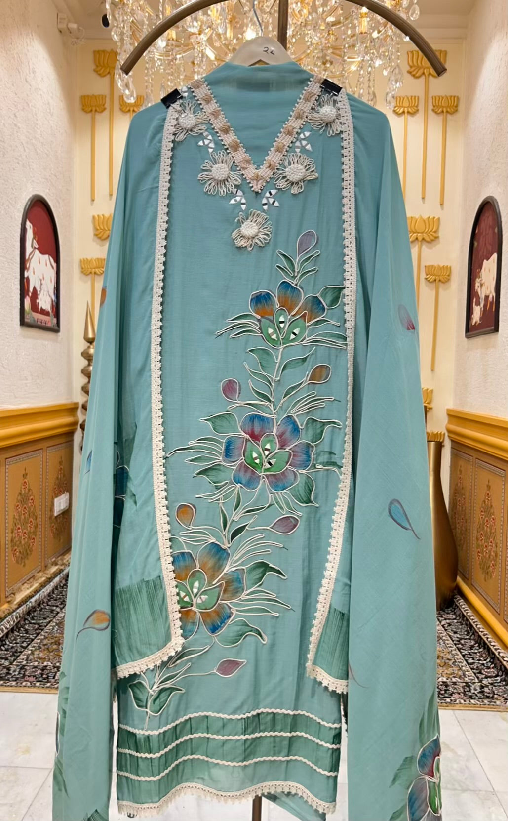 Eshra Handpaint Mirror Mul Suit