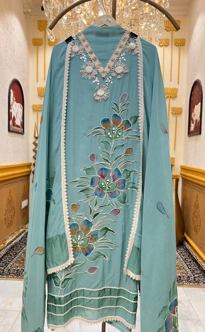 Eshra Handpaint Mirror Mul Suit