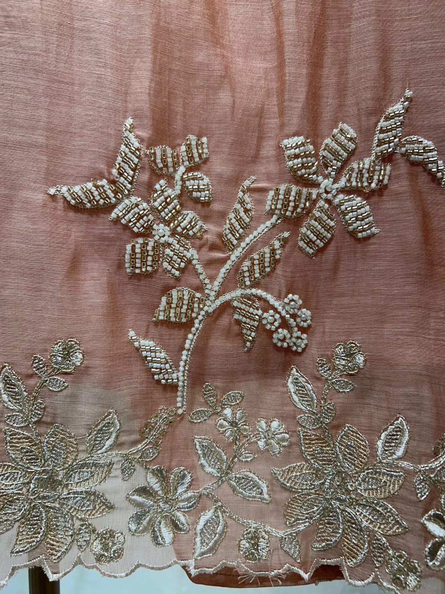 Aavira Mul Chanderi Suit (Peach)