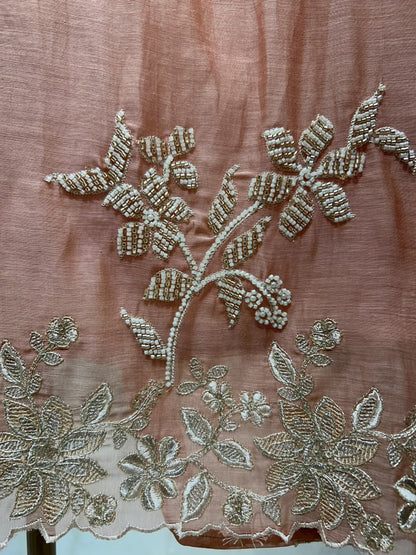 Aavira Mul Chanderi Suit (Peach)
