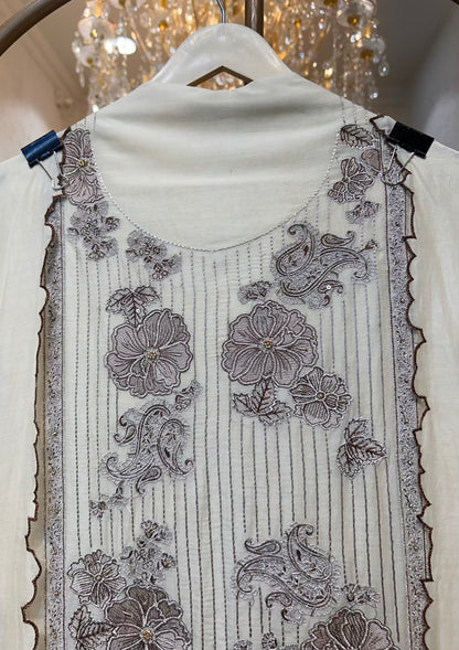 Afiya Cotton Noor Suit (Ivory)