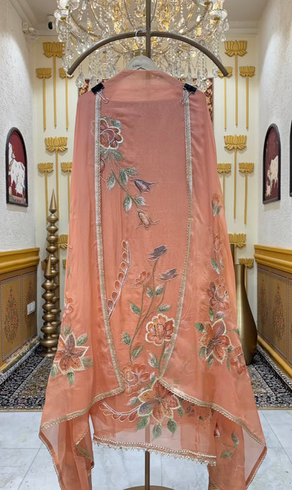 Vrinda Handpaint Organza Suit