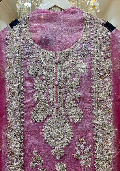 Zarmina Crystal Veil Suit (Pink)