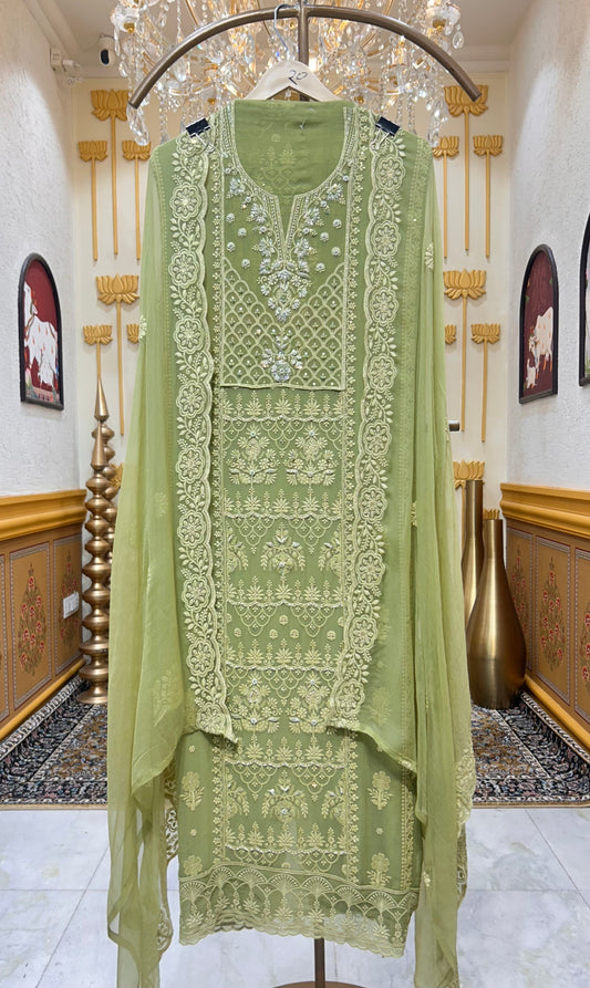 Mehru Georgette Élan Suit (Green)