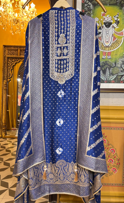Raavya Banarasi Suit (Blue)