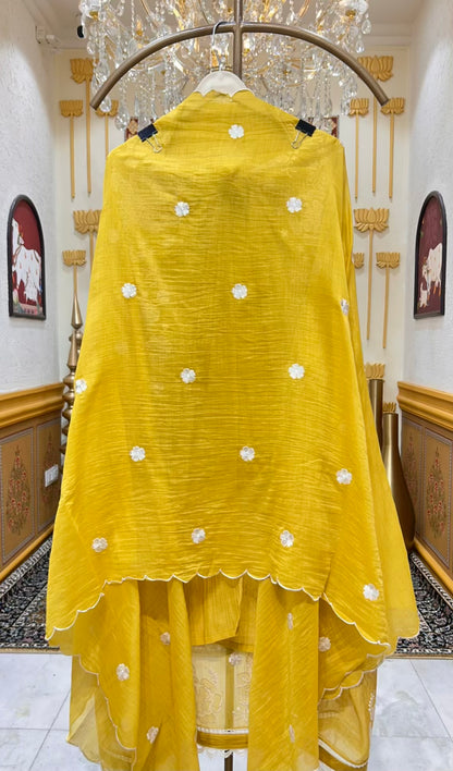 Aafiya Moti Mul Suit (Mustard)