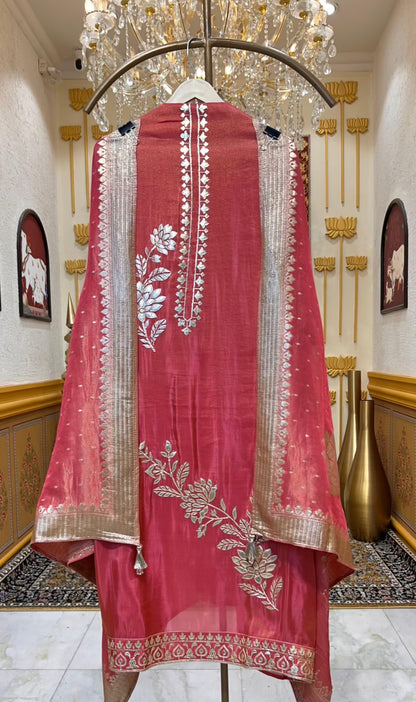Arzella Banarasi Edge Suit (Magenta)