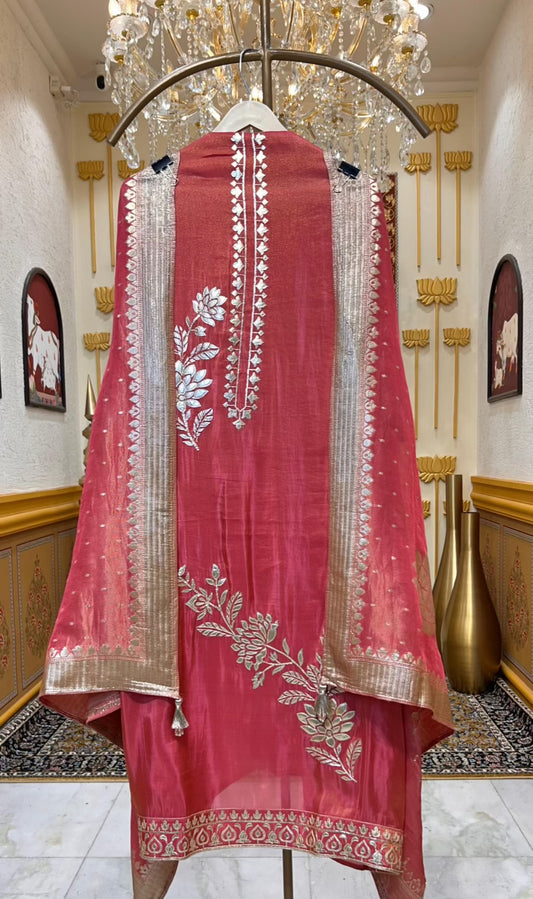 Arzella Banarasi Edge Suit (Magenta)