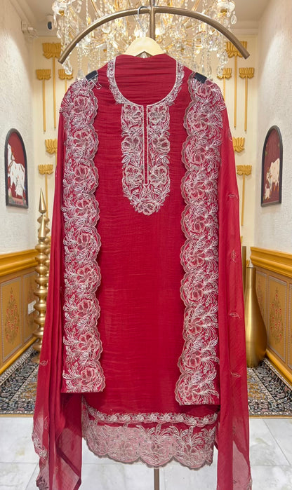 Iraaya Mul Noor Suit (Maroon)
