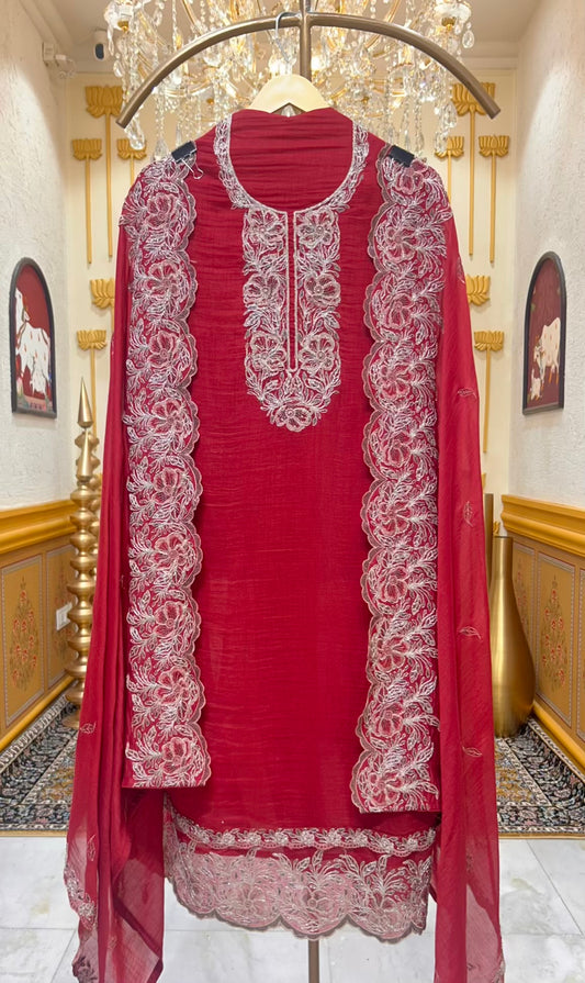 Iraaya Mul Noor Suit (Maroon)