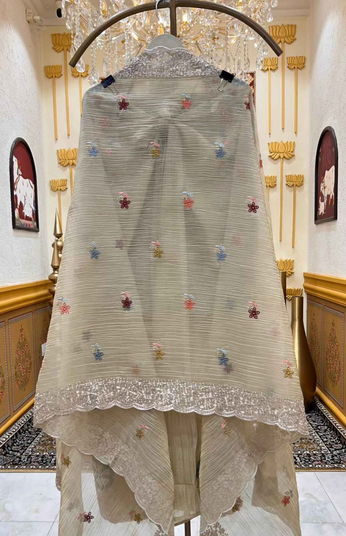 Naazira Resham Zari Suit (Beige)
