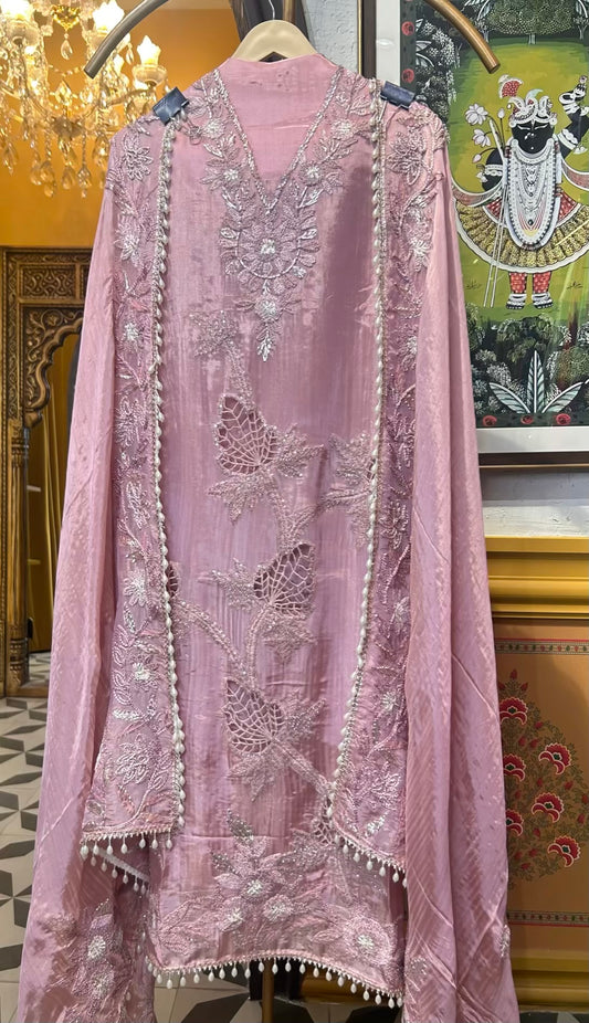 Ruhaysha-é-Noor Organza Suit (Lavender)