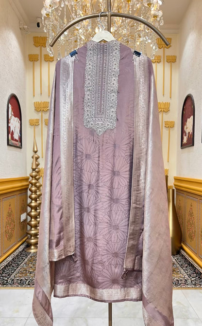 Zehra Dori Silk Suit (Mouse)