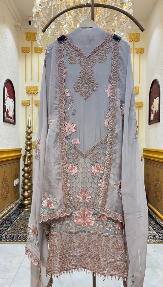 Ruhani Thread Organza Suit