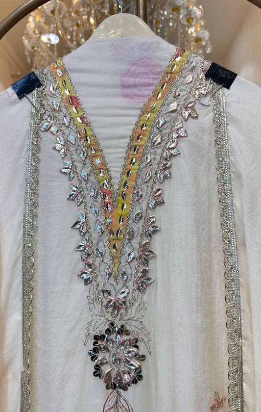 Virasa Gota Mirror Suit (Ivory)