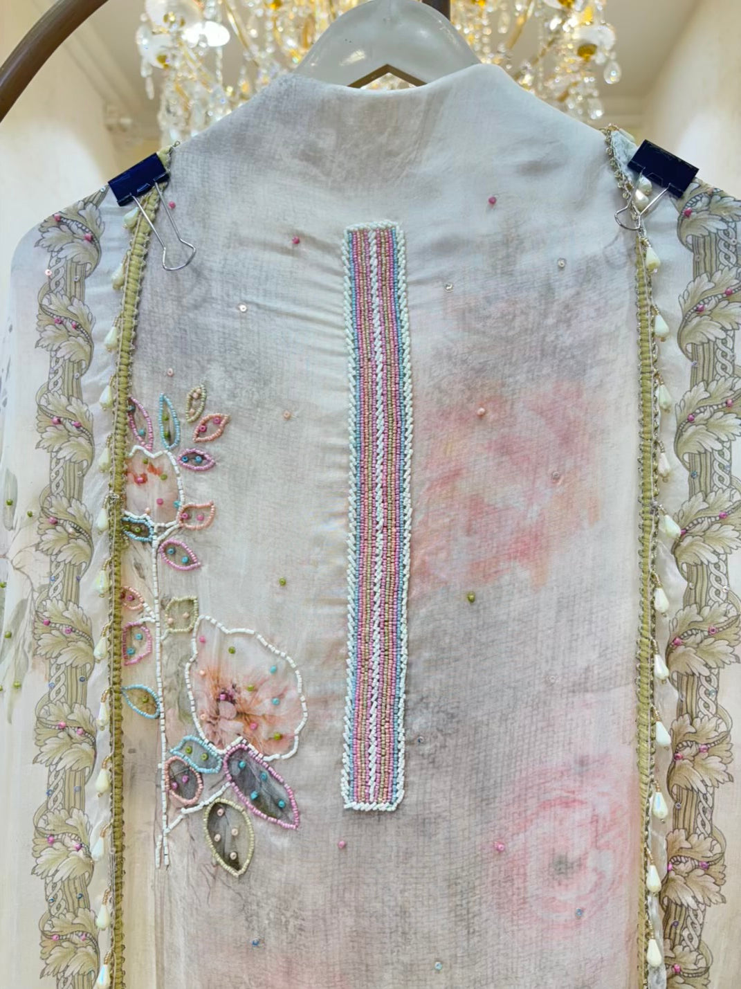 Sia Printed Organza Suit