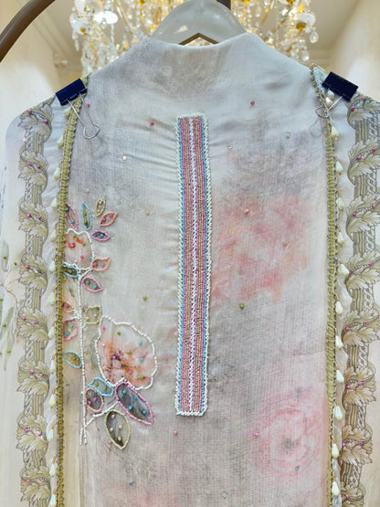 Sia Printed Organza Suit