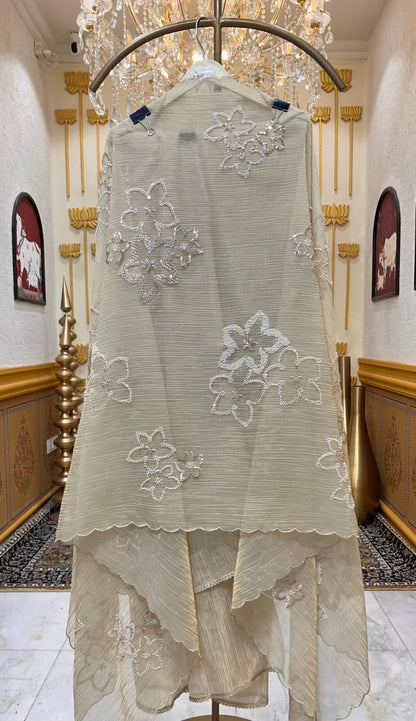Aarifa Crush Karigari Suit (Ivory)