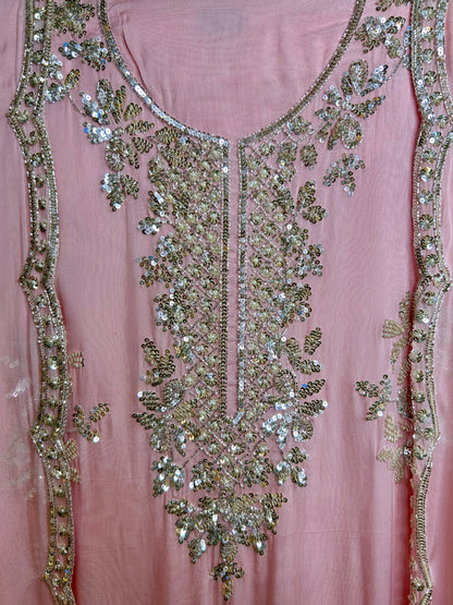 Zeba Organza Suit (Pink)