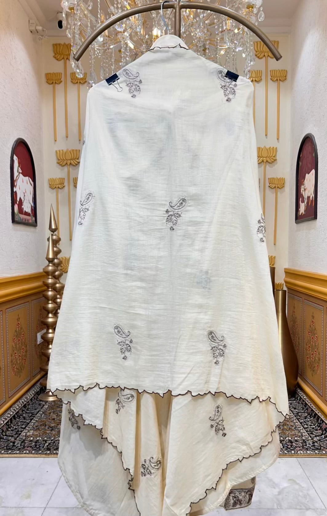 Afiya Cotton Noor Suit (Ivory)