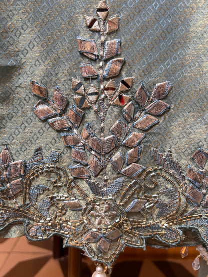 Saanvari Shimmer Organza Suit (Blue)