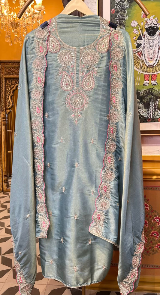 Zarwisha Organza Suit (Blue)