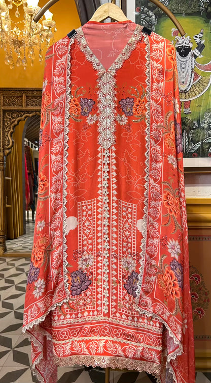Liyana Crêpe Suit (Orange)