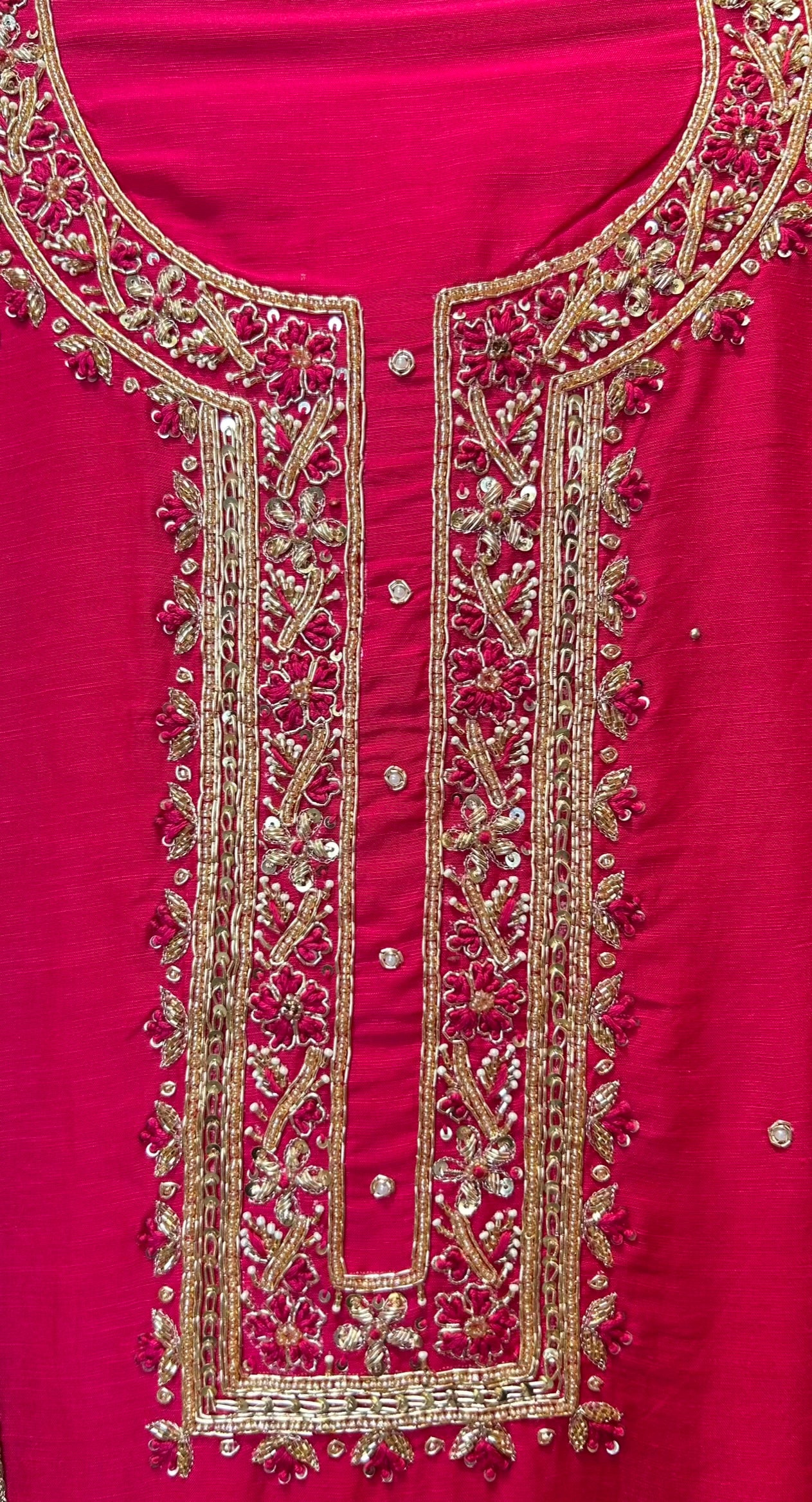 Firozaan Chanderi Suit (Magenta)
