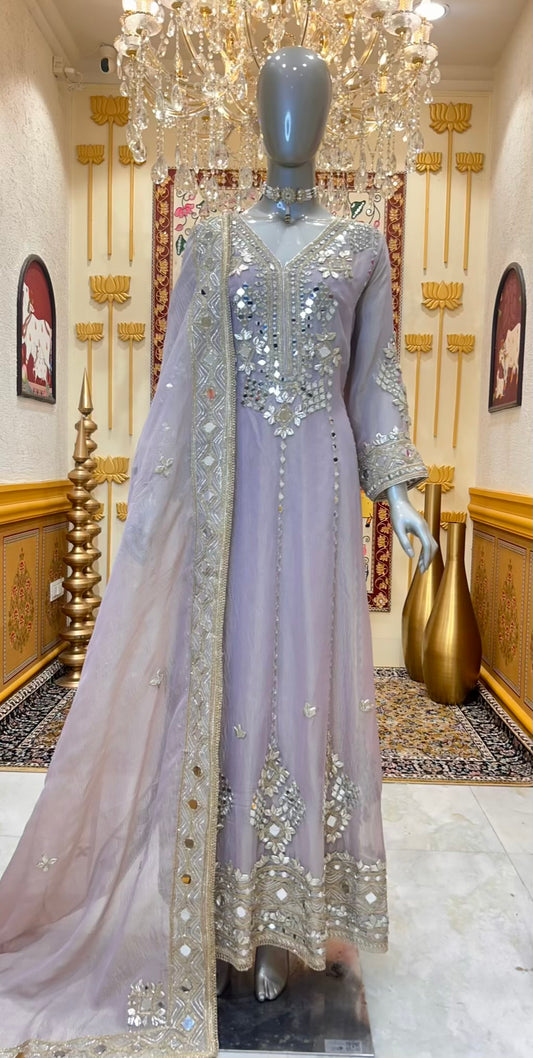 Aaliya Shimmer Noor Anarkali (Lavender)