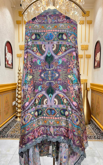 Aavira Silk Veil Suit (Peacock Blue)