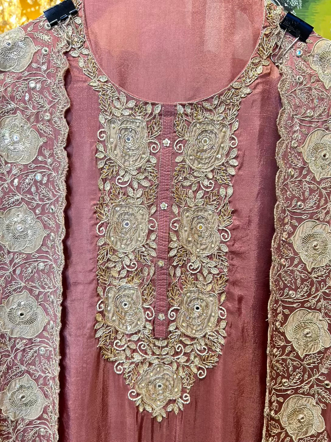 Eshanya Organza Suit (Peach)