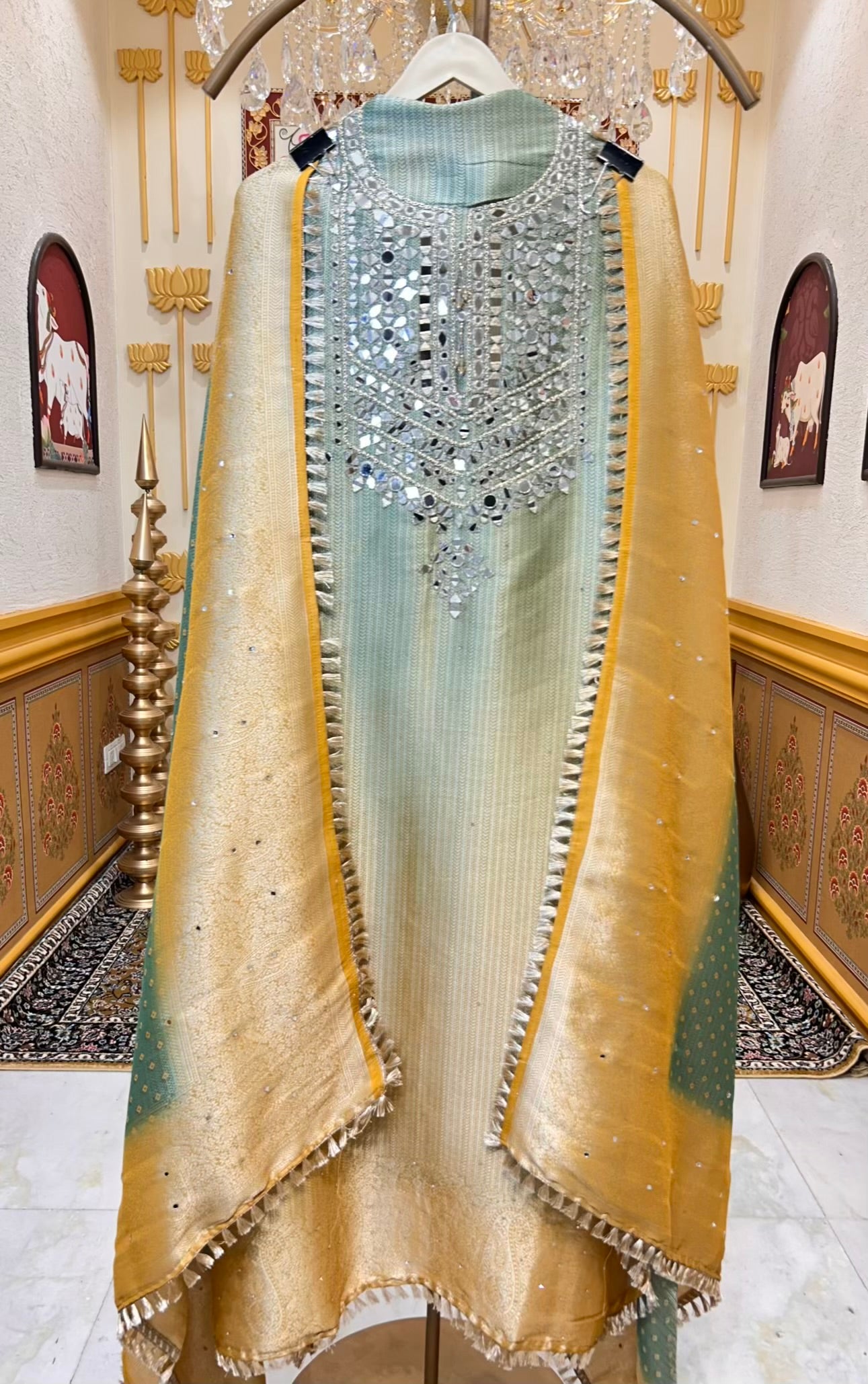 Mahzara Shahi Brocade Suit (Green)