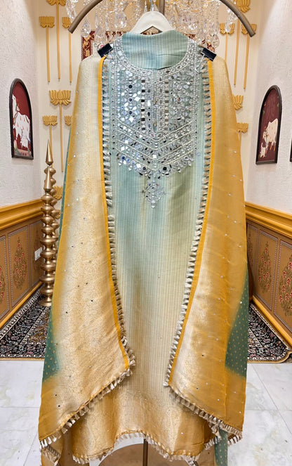 Mahzara Shahi Brocade Suit (Green)
