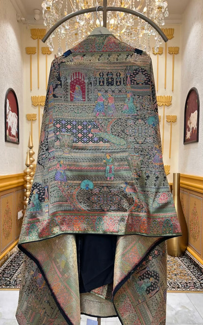 Sarnooré Woven Taj Suit (Black)