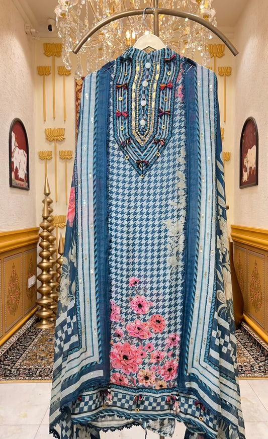 Aavira Mul Bloom Suit (Blue)