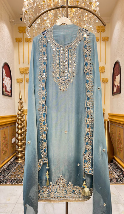 Rimzara Aaina Dori Suit (Blue)