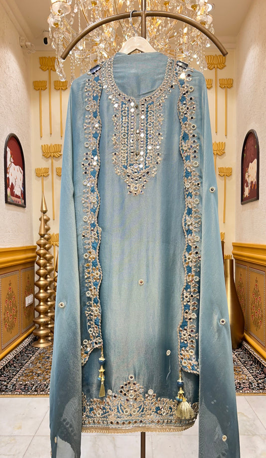 Rimzara Aaina Dori Suit (Blue)