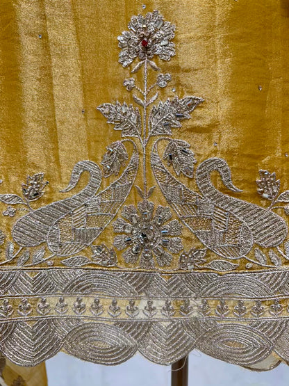 Aayra Organza Veil Suit (Mustard)