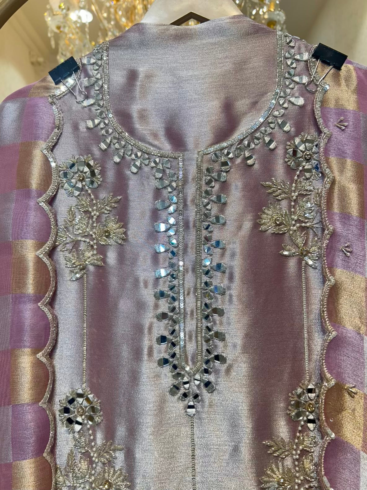 Zehraani Sequin Naqsh Suit (Lavender)