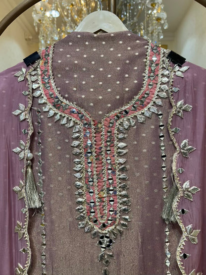 Ruhmehar Gota Aaina Suit (Pink)
