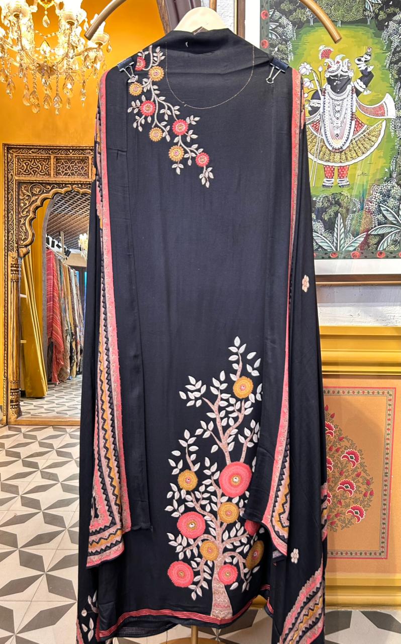 Mehzaan Pashmina Suit (Black)