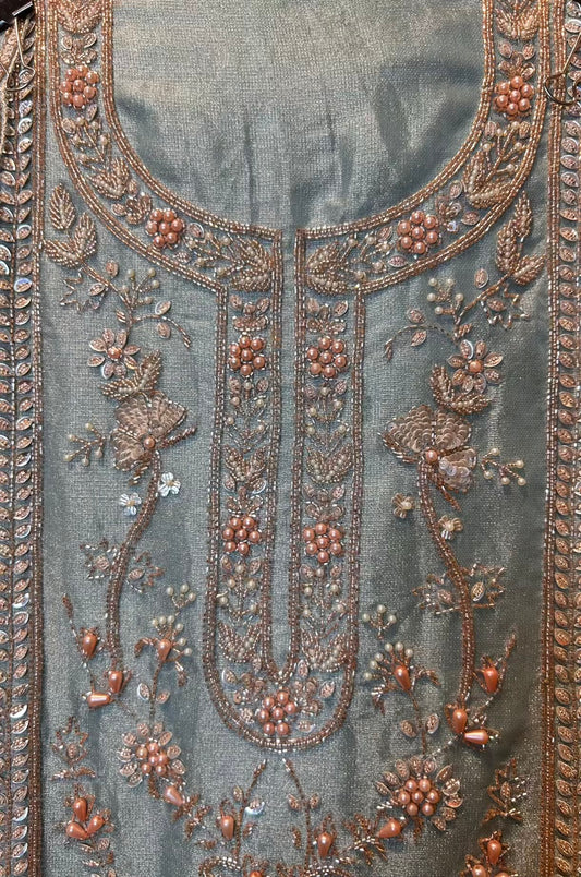 Arzeena Organza Suit (Turquoise)