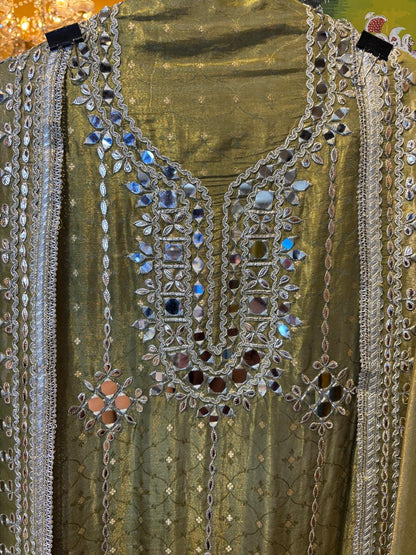 Chitrakala Organza Suit (Green)
