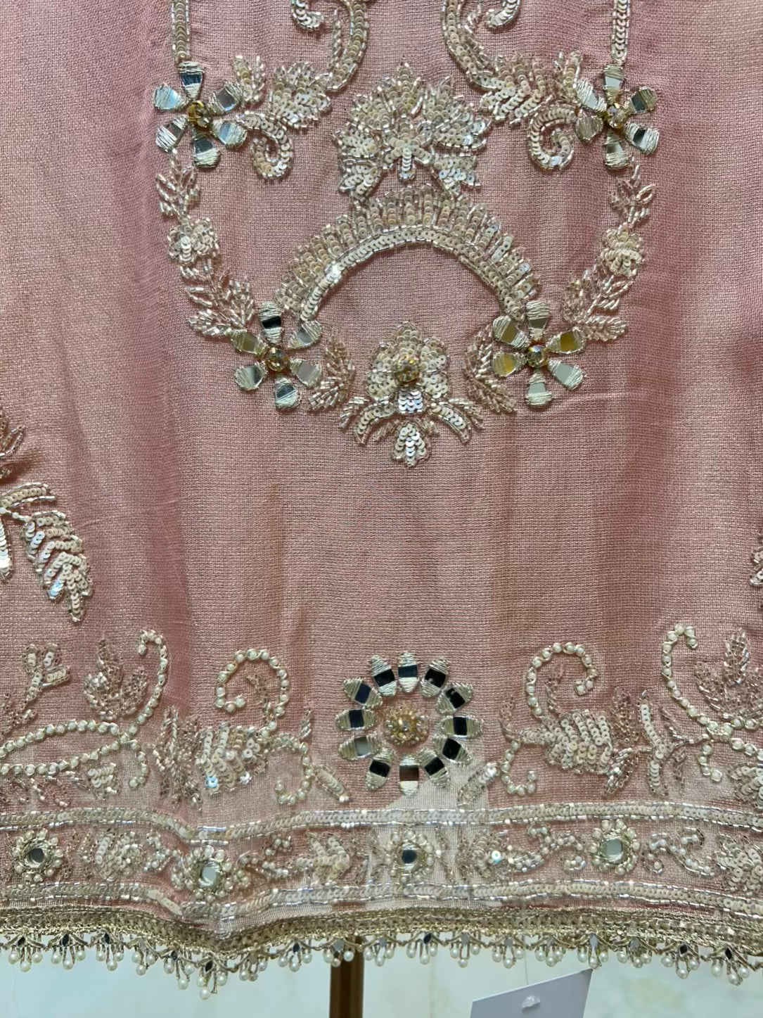 Zarqina Sheesha Chamak Suit (Peach)
