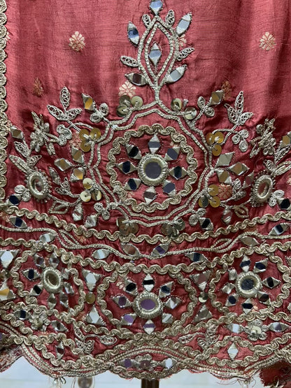Ishira Banarasi Sheesha Suit (Pink)