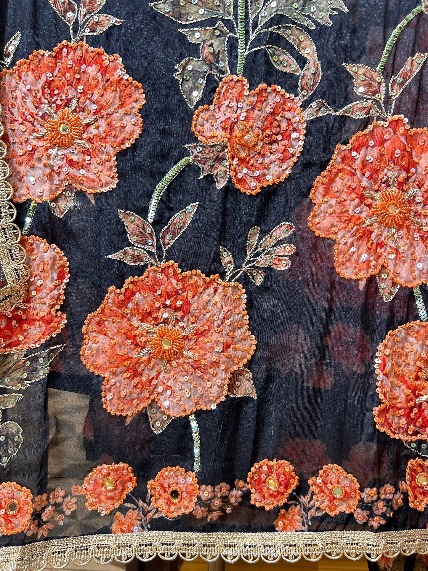 Meira Handwork Organza Suit