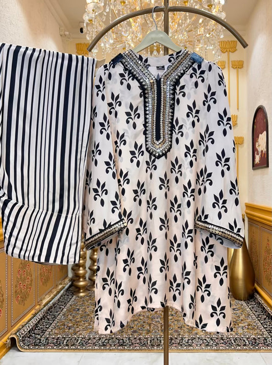 Vireya Printed Handwork Farshi Set