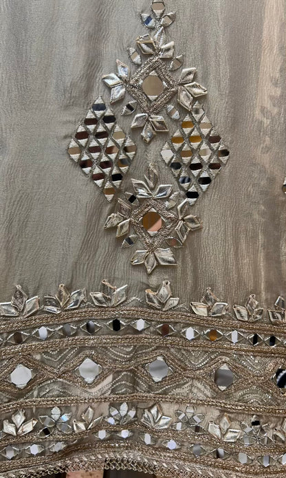 Aaliya Shimmer Noor Anarkali (Beige)