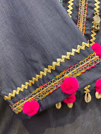 Zareh Denim Gota Farshi Set